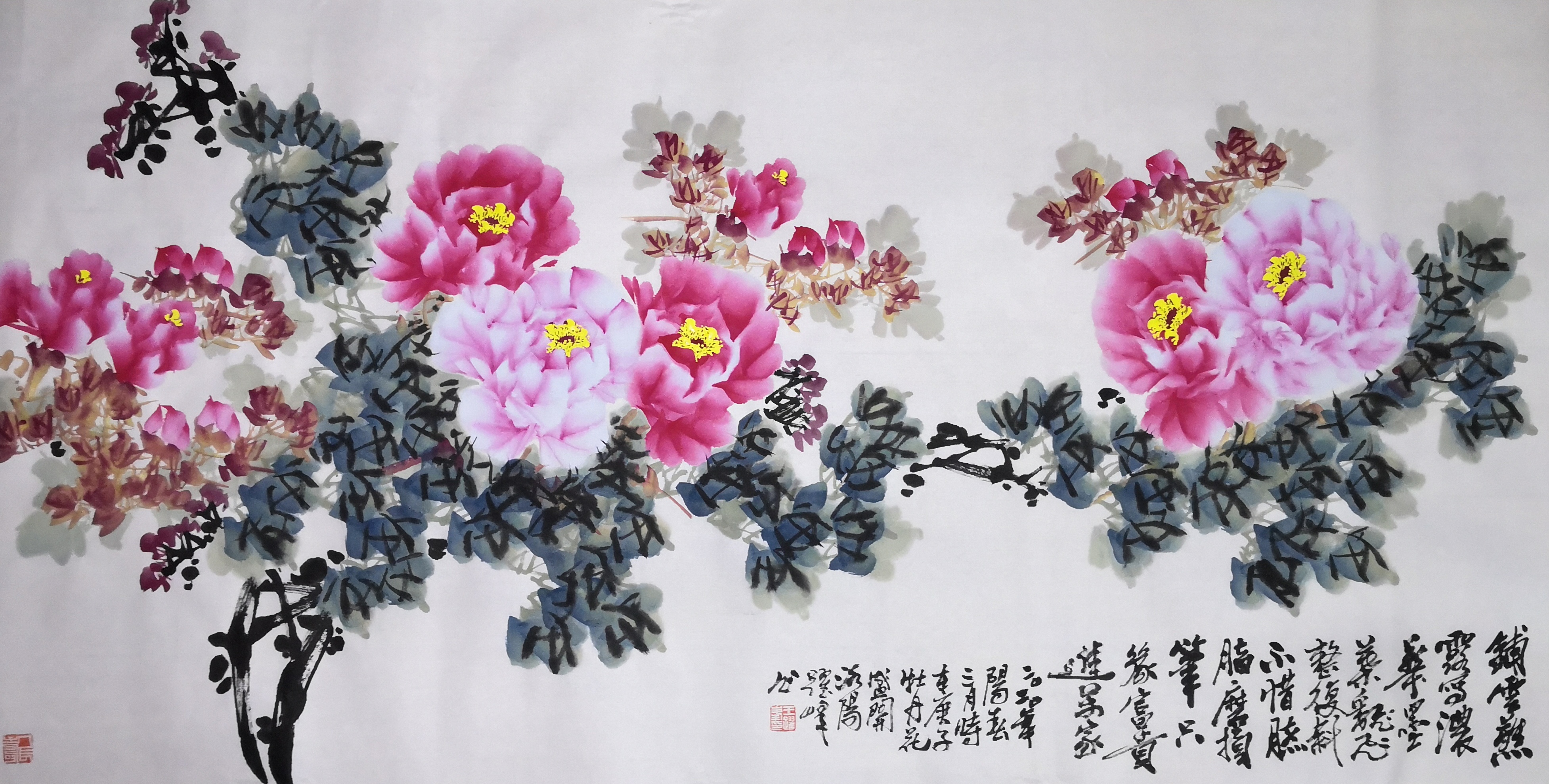 盛世丹青繪天香 王躍峰與他的六尺八尺牡丹畫卷